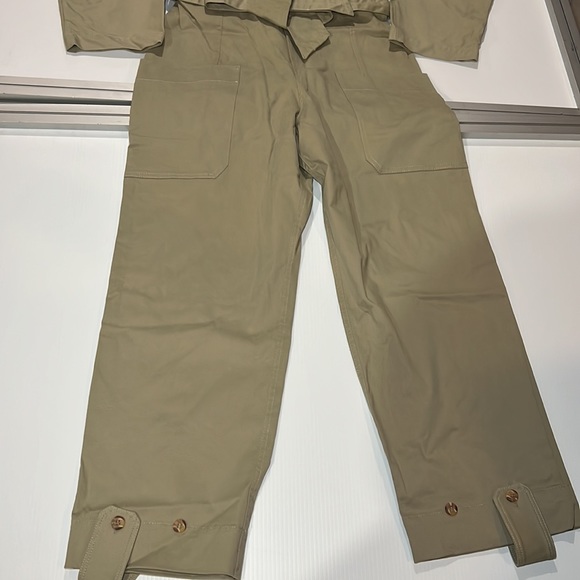 NWT Zara Khaki Green Long Belted Jumpsuit XXL - Picture 6 of 13